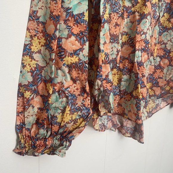 Veronica Beard Blouse Size 12 Cotton Floral - Picture 3 of 6